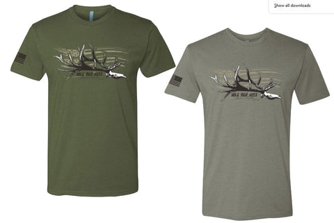 Elk Antler Tee Shirt - Army Green